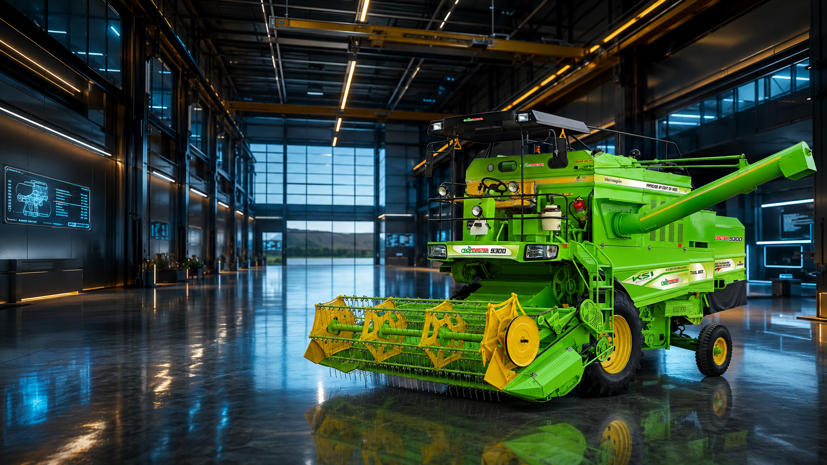 Cropmaster Harvester in Futuristic Showroom